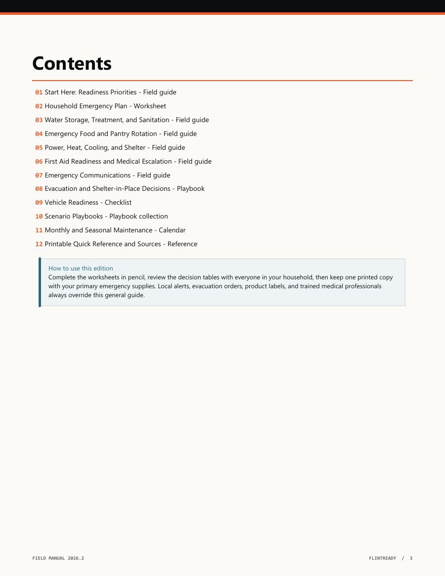 Contents page from the actual PDF edition